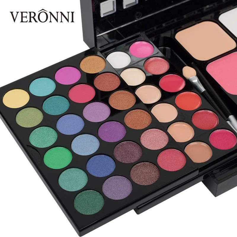 Paleta de Sombras Glitter com 40/74/78 Cores, Acabamento Matte, À Prova D'Água e Longa Duração
