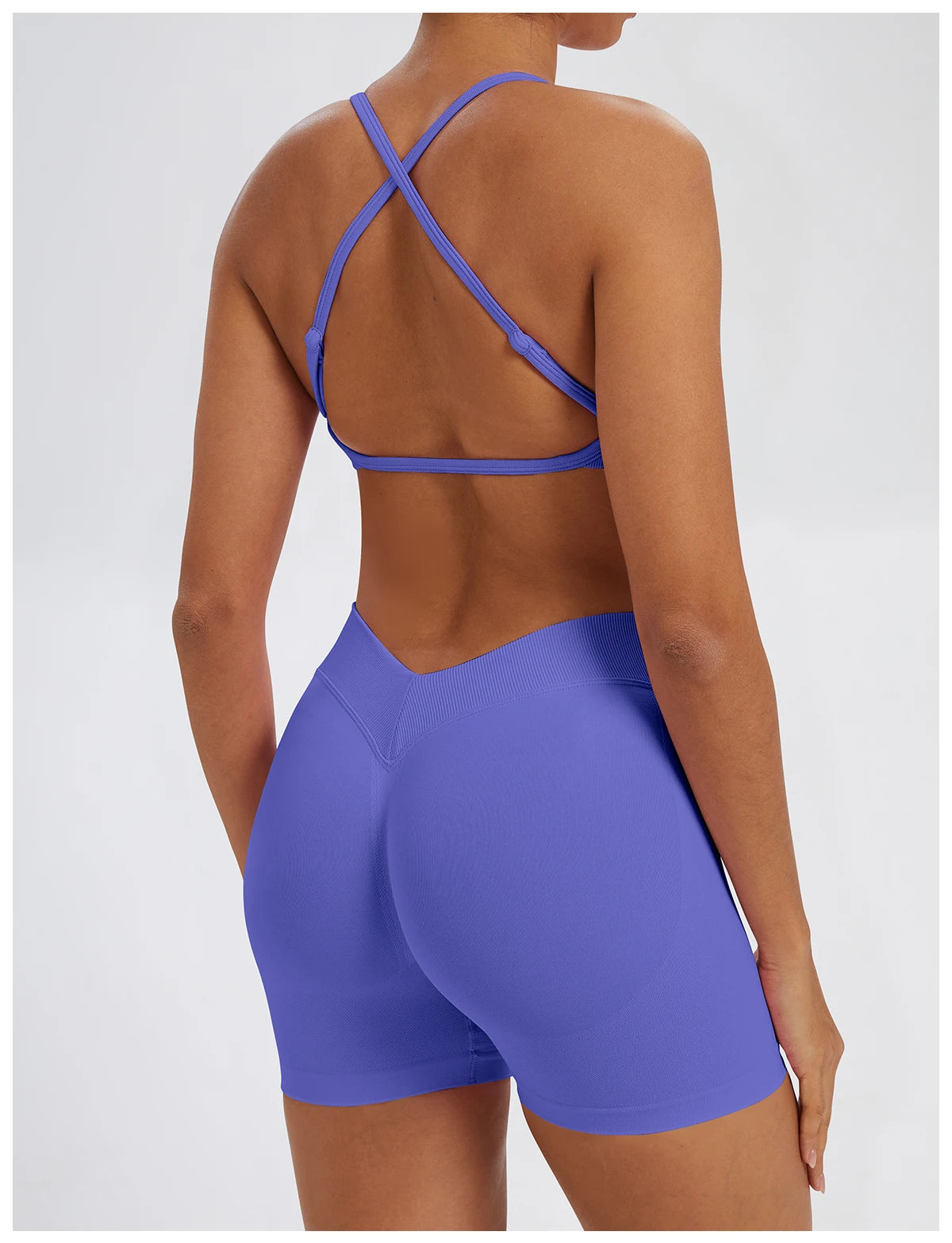 Conjunto Fitness Feminino de 2 Peças para Yoga e Academia – Top Esportivo e Legging de Cintura Alta Sem Costura para Treinos e Atividades Físicas