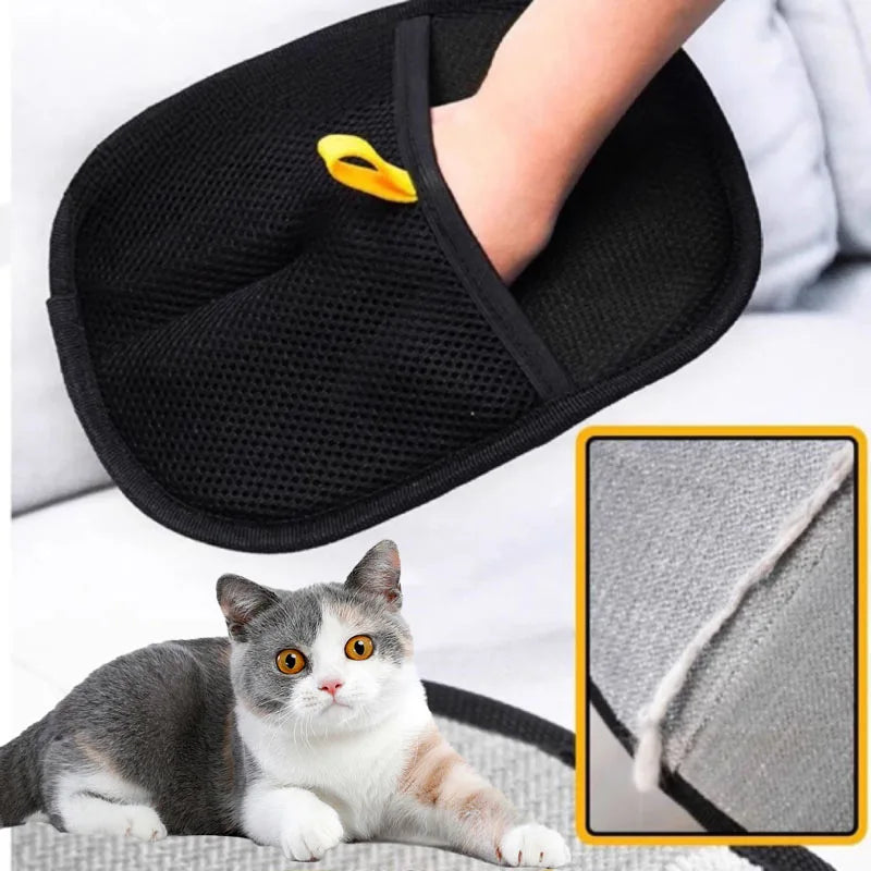 Luvas para higiene de animais de estimação, escova removedora de pelos, luva de limpeza para gatinhos