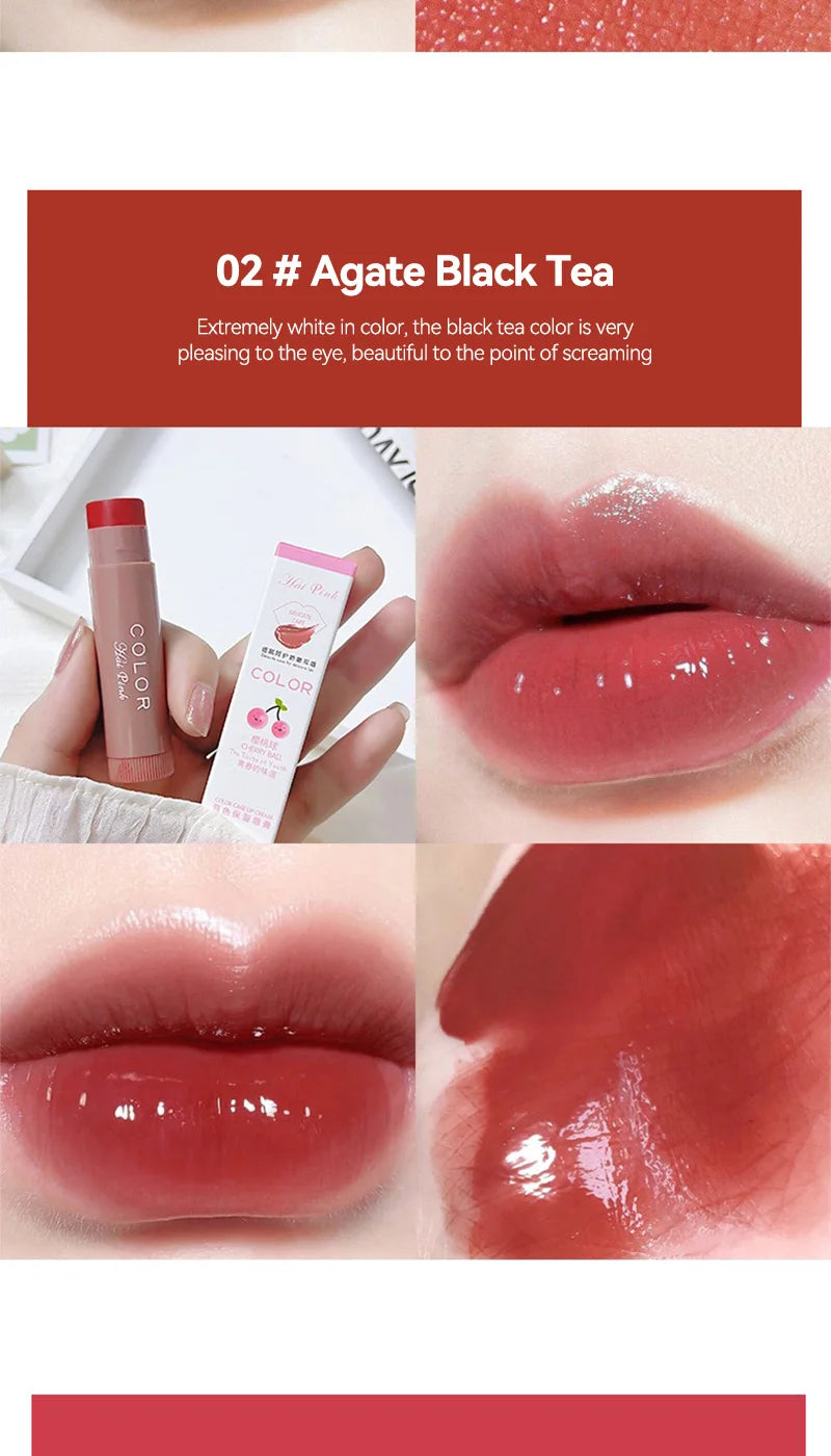 Conjunto de 3 bálsamos labiais hidratantes com cor HAIPINK - Hidratam, atenuam linhas nos lábios e previnem rachaduras.