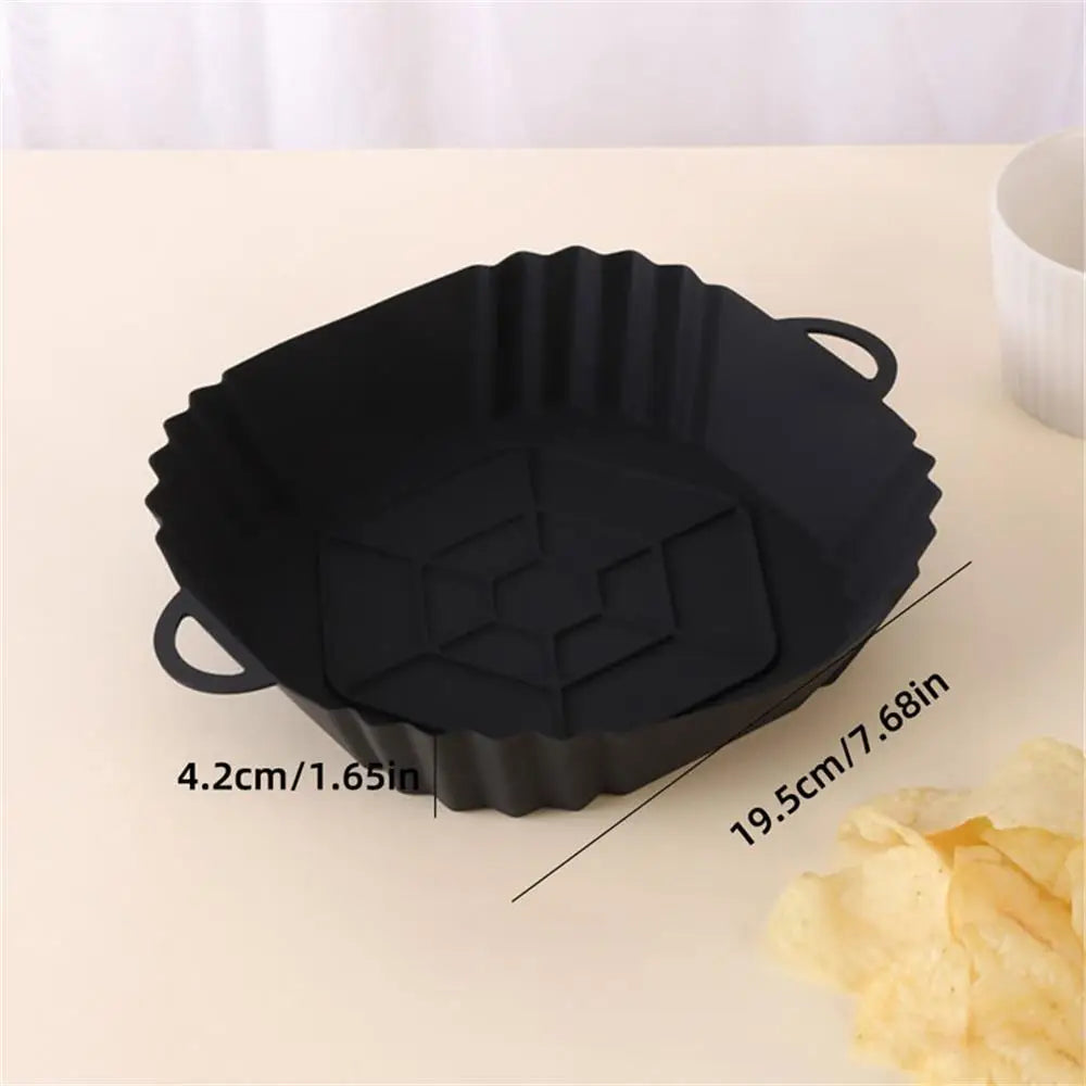 1 unidade de forro de silicone quadrado para fritadeira a ar, reutilizável