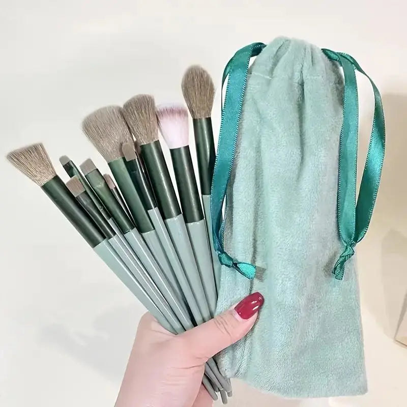 Conjunto de Pincéis de Maquiagem Macios e Fofos Profissionais para Base, Pó e Sombra, Estilo Kabuki