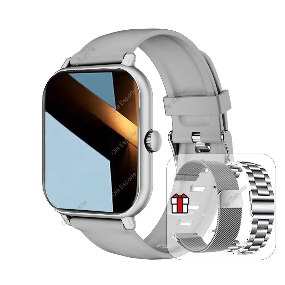 Smartwatch 2026 com tela colorida de 2,01 polegadas, compatível com Android e iOS, Bluetooth para atender chamadas, rastreador de atividades físicas