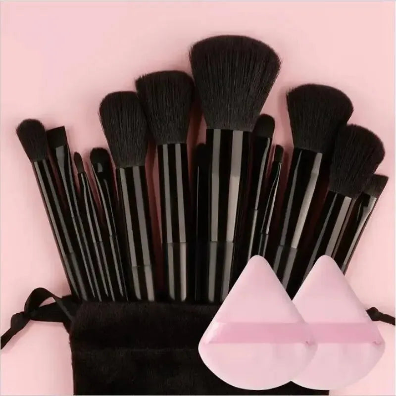 Conjunto de Pincéis de Maquiagem Macios e Fofos Profissionais para Base, Pó e Sombra, Estilo Kabuki