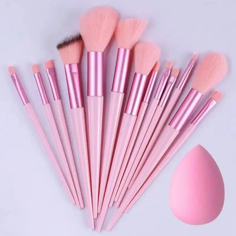 Conjunto de Pincéis de Maquiagem Macios e Fofos Profissionais para Base, Pó e Sombra, Estilo Kabuki