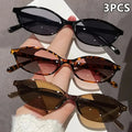 Conjunto de 3 pares de óculos femininos da moda para inverno e verão. Óculos perfeitos para uso diário e para fotos.