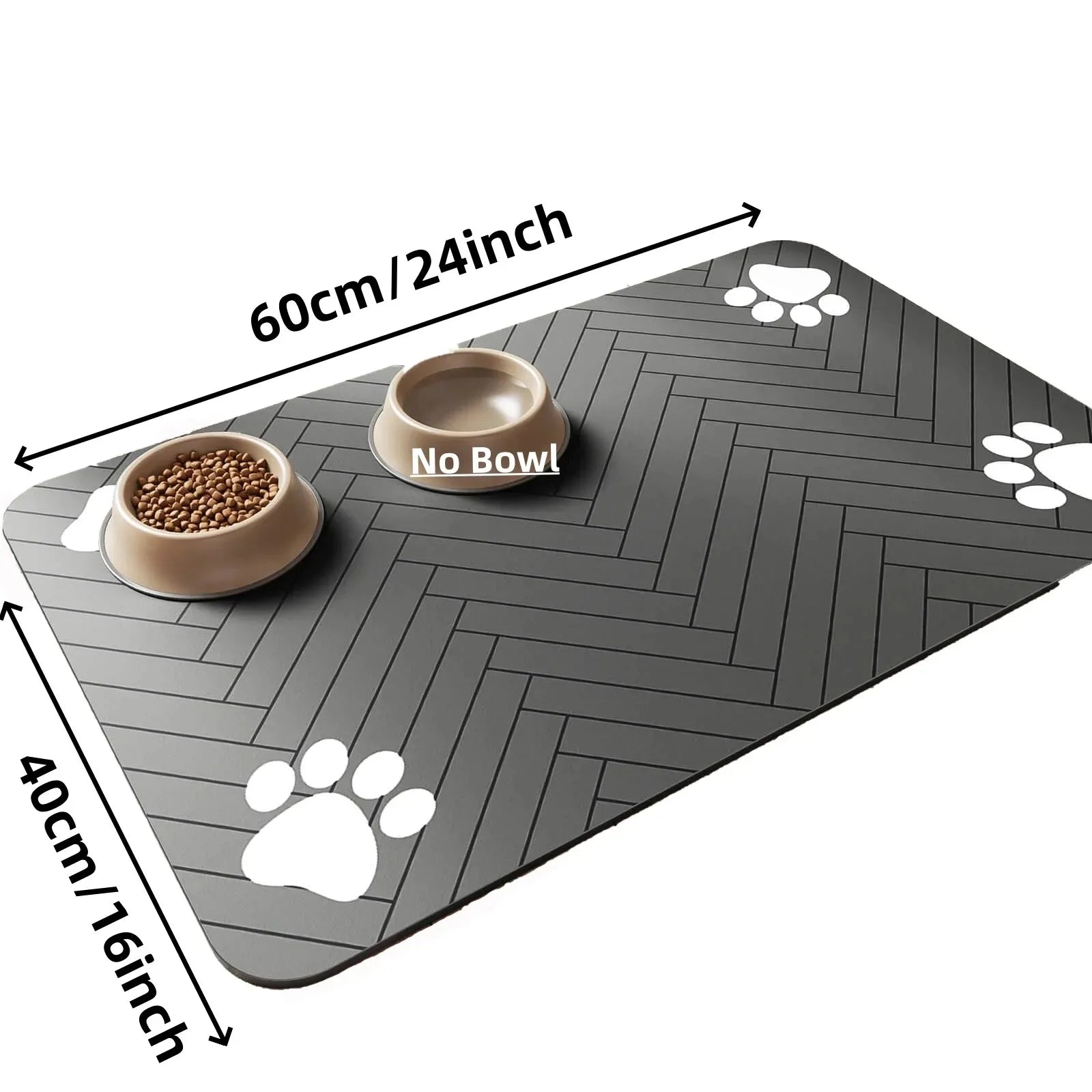 Tapete absorvente para alimentação de animais de estimação - Tapete de secagem rápida com base de borracha para cães e gatos, ideal para tigelas de comida e água.