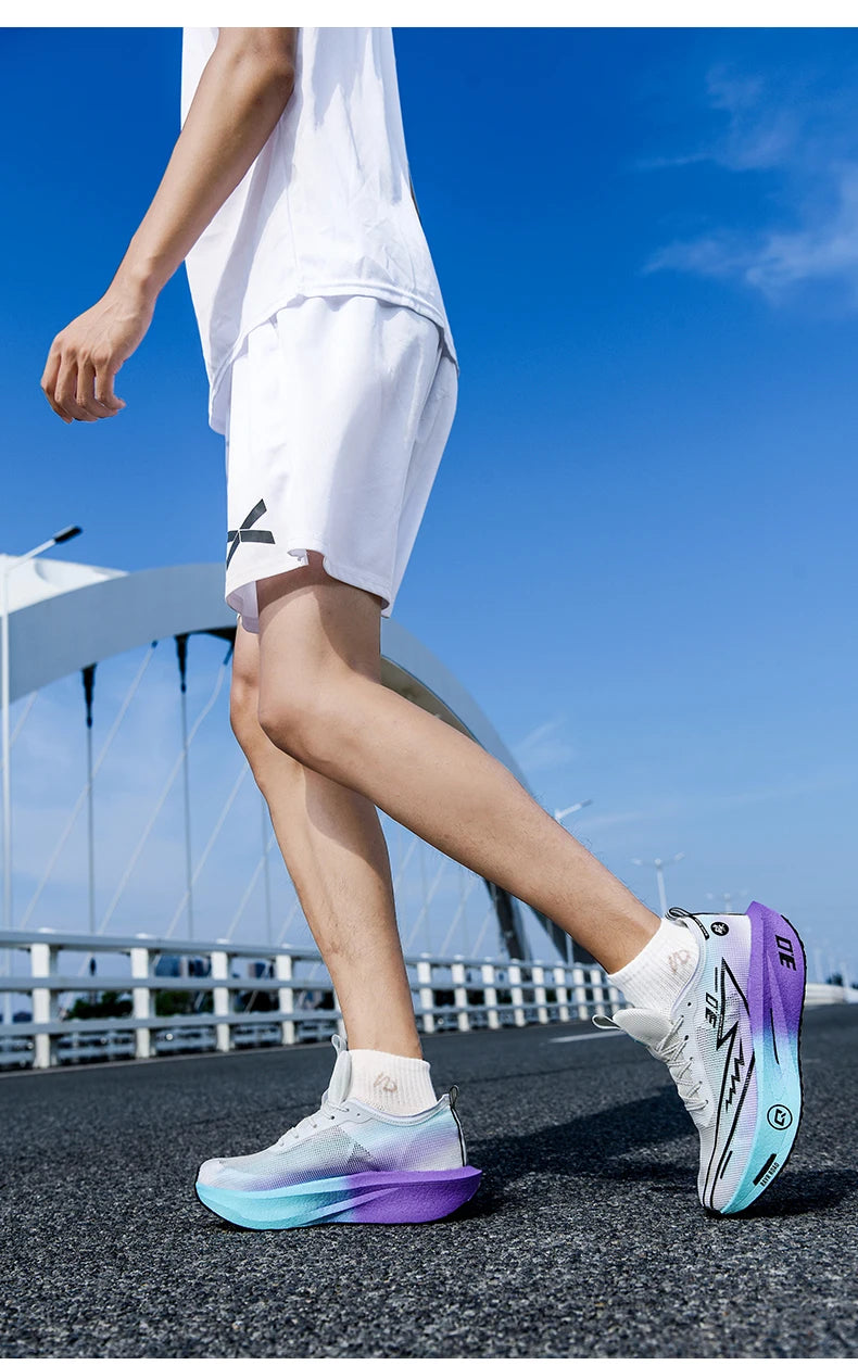 Tênis de corrida masculino com placa de carbono, antiderrapante, amortecido, confortável, para treino e corrida, tênis de tênis casual para mulheres.