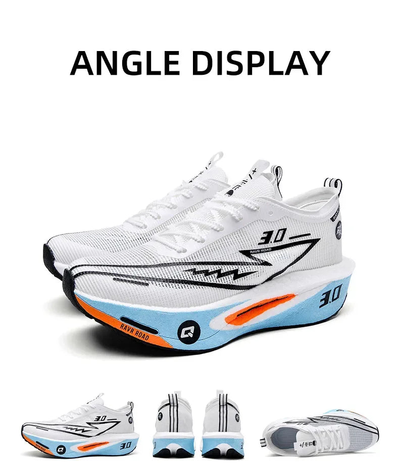 Tênis de corrida masculino com placa de carbono, antiderrapante, amortecido, confortável, para treino e corrida, tênis de tênis casual para mulheres.