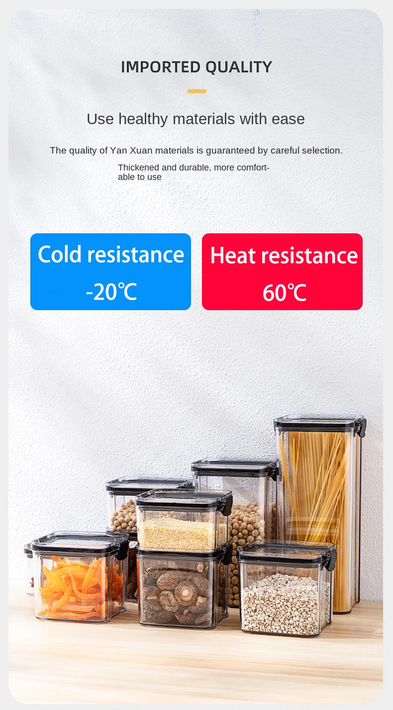 Conjunto de Potes Herméticos para Armazenamento de Grãos e Temperos na Cozinha - Ideal para Cozinhar Grãos e Temperos.