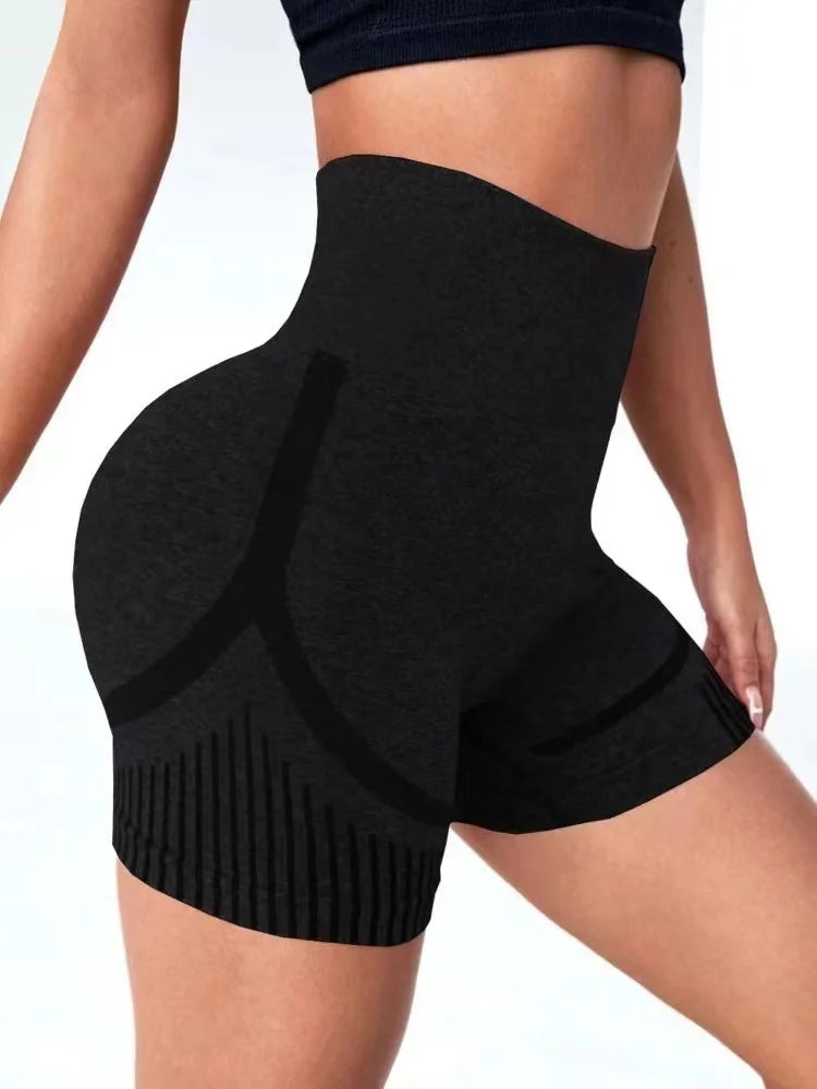 Shorts de ioga femininos de cintura alta para treino, fitness, ioga, levantamento de glúteos, calça curta esportiva para academia e corrida.