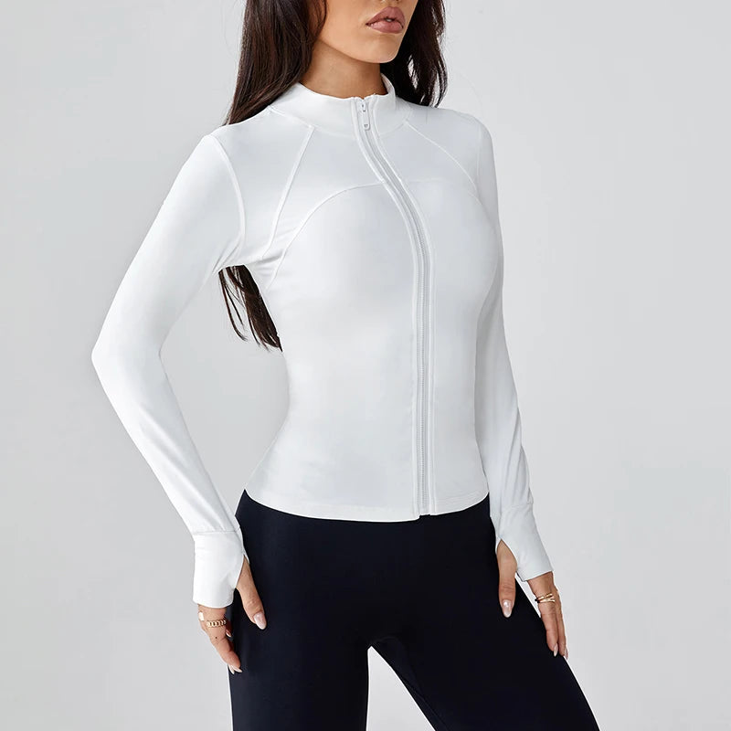 Jaqueta Fitness Feminina Slim Fit com Zíper – Conforto, Estilo e Performance para Seus Treinos 🏃‍♀️✨💖🔥