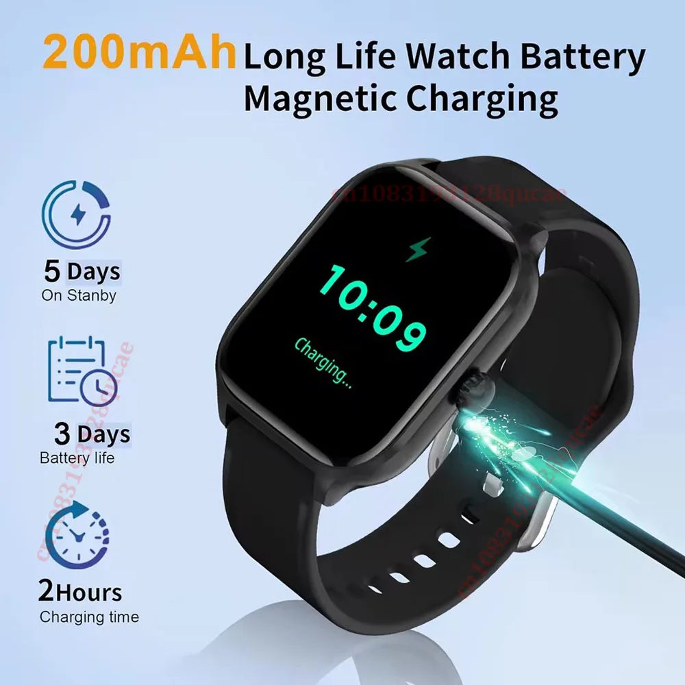 Smartwatch 2026 com tela colorida de 2,01 polegadas, compatível com Android e iOS, Bluetooth para atender chamadas, rastreador de atividades físicas
