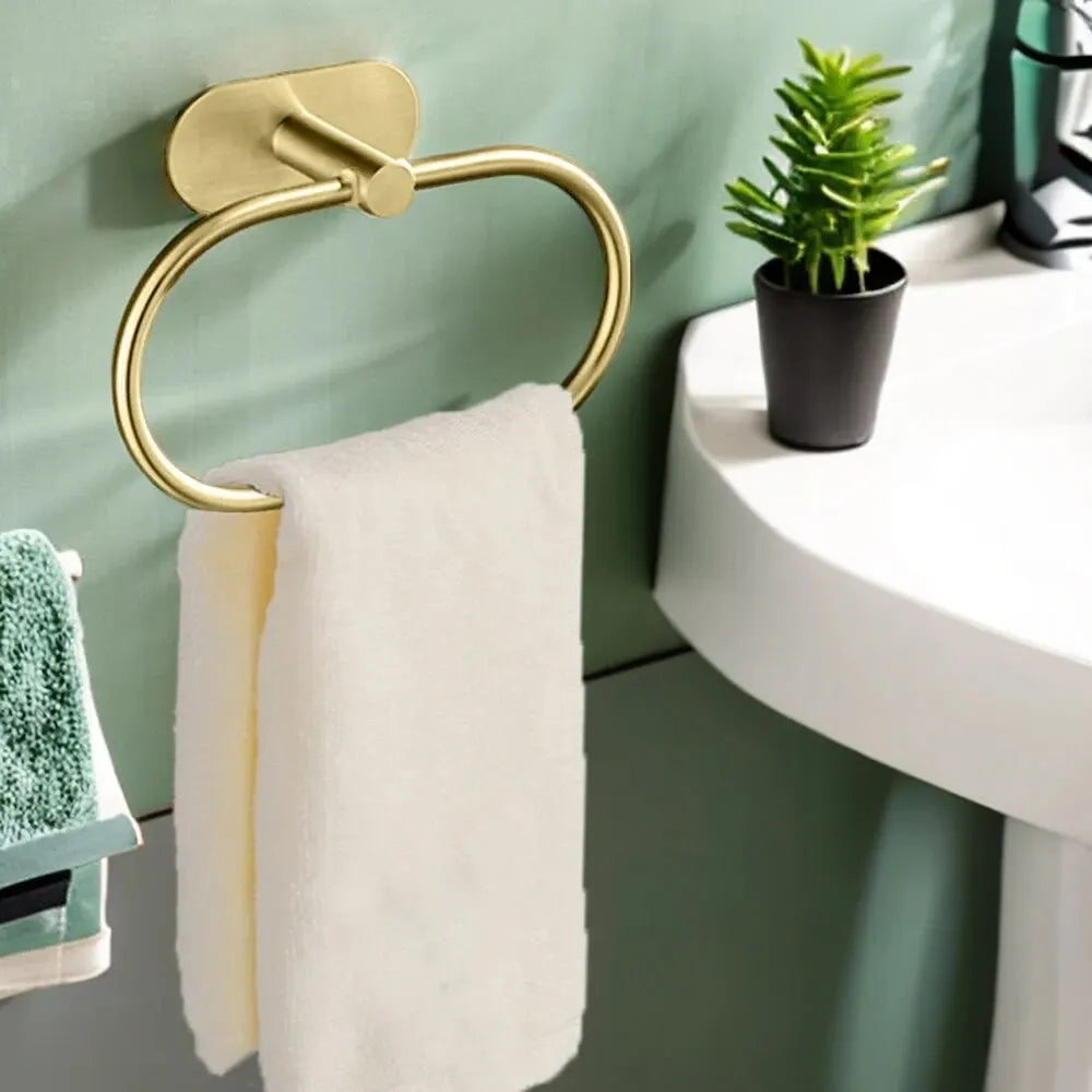 Porta-Toalha Adesivo Premium em Aço Inoxidável – Instalação Sem Furos e Design Moderno 🏠✨🛁💎