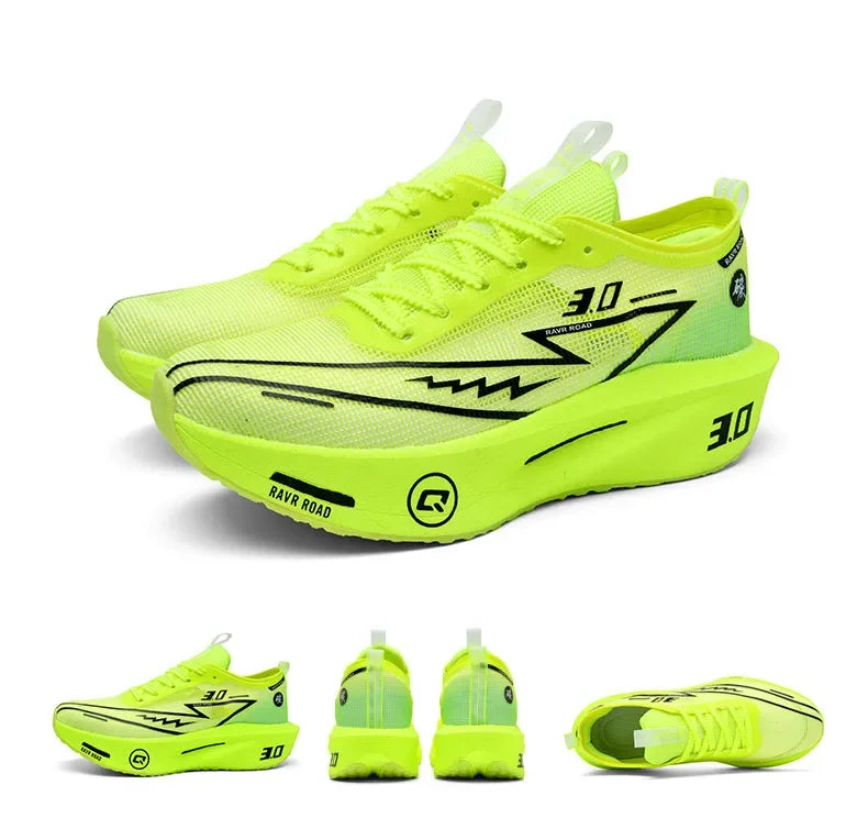 Tênis de corrida masculino com placa de carbono, antiderrapante, amortecido, confortável, para treino e corrida, tênis de tênis casual para mulheres.