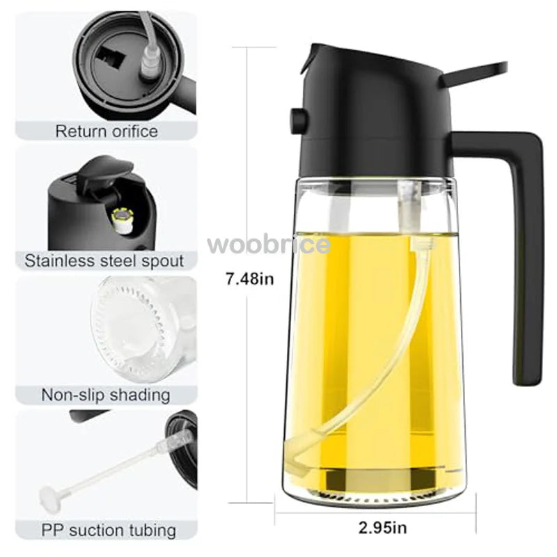Dispensador de óleo em spray 2 em 1 para cozinha