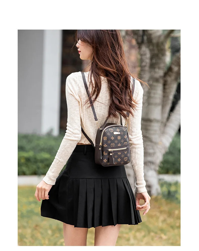 Mochila floral 2026, bolsa feminina da moda moderna e delicada para estudantes e escola.