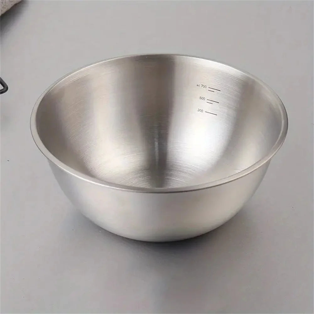 Conjunto de 1 a 3 Tigelas de Aço Inoxidável com Escala para Cozinhar, Assar e Armazenar Alimentos - Tigelas de Grande Capacidade para Misturar - Essenciais para a Cozinha Doméstica