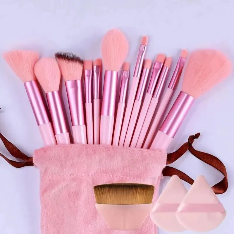 Conjunto de Pincéis de Maquiagem Macios e Fofos Profissionais para Base, Pó e Sombra, Estilo Kabuki