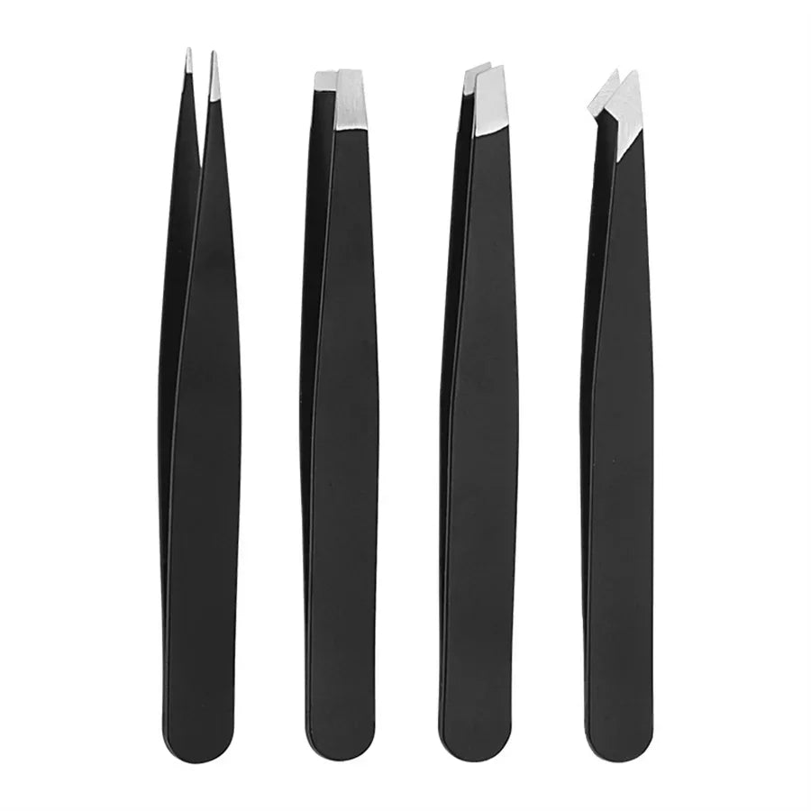 (Leve 4 e pague 2)Conjunto de 4 pinças profissionais para remoção de pelos de sobrancelha, perfeitas para uma remoção fácil e relaxante.