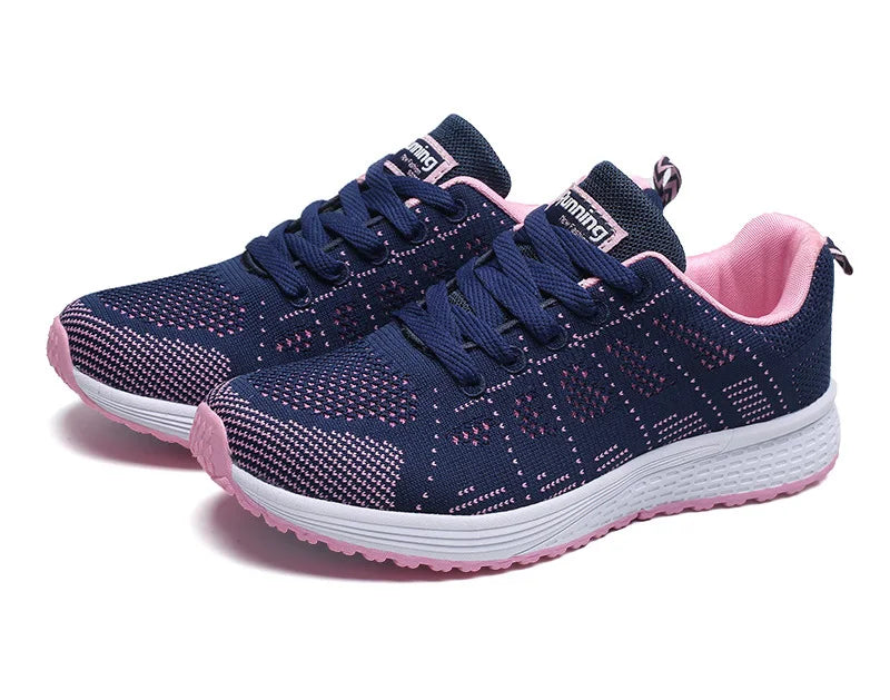 Sapatos casuais femininos, modernos, respiráveis, para caminhada, em mesh