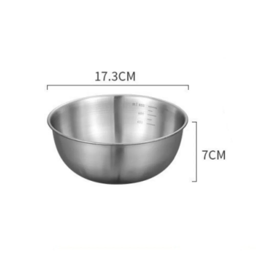Conjunto de 1 a 3 Tigelas de Aço Inoxidável com Escala para Cozinhar, Assar e Armazenar Alimentos - Tigelas de Grande Capacidade para Misturar - Essenciais para a Cozinha Doméstica