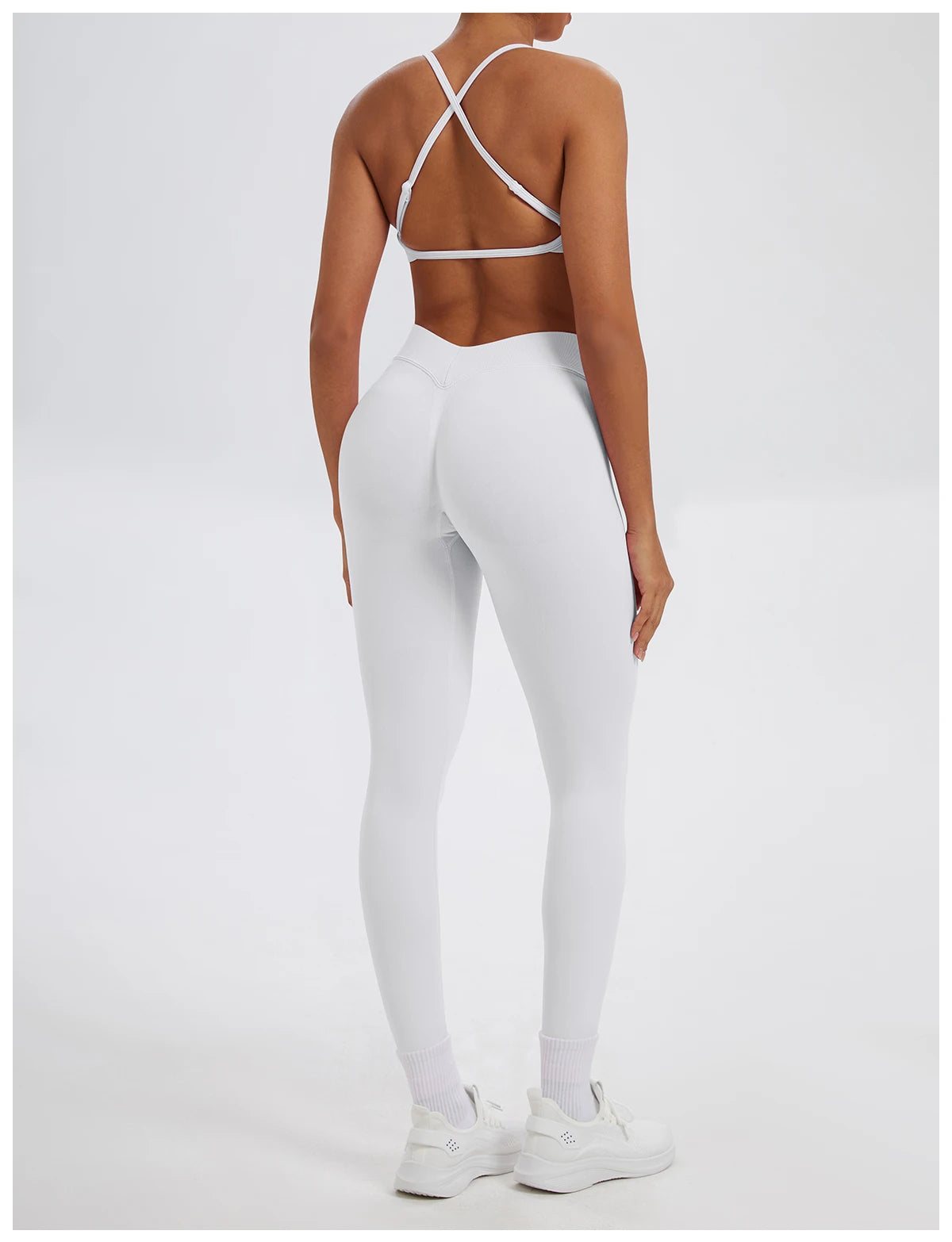 Conjunto Fitness Feminino de 2 Peças para Yoga e Academia – Top Esportivo e Legging de Cintura Alta Sem Costura para Treinos e Atividades Físicas
