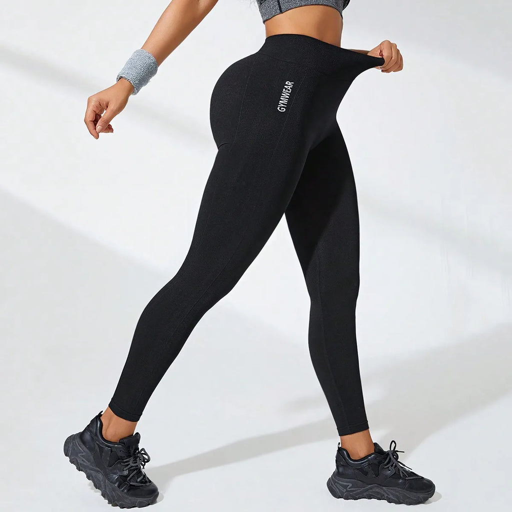 Leggings femininas de cintura alta, macias, com controle abdominal, modeladoras, pretas, para ioga, treino e corrida.
