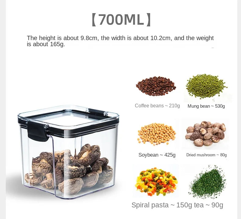 Conjunto de Potes Herméticos para Armazenamento de Grãos e Temperos na Cozinha - Ideal para Cozinhar Grãos e Temperos.