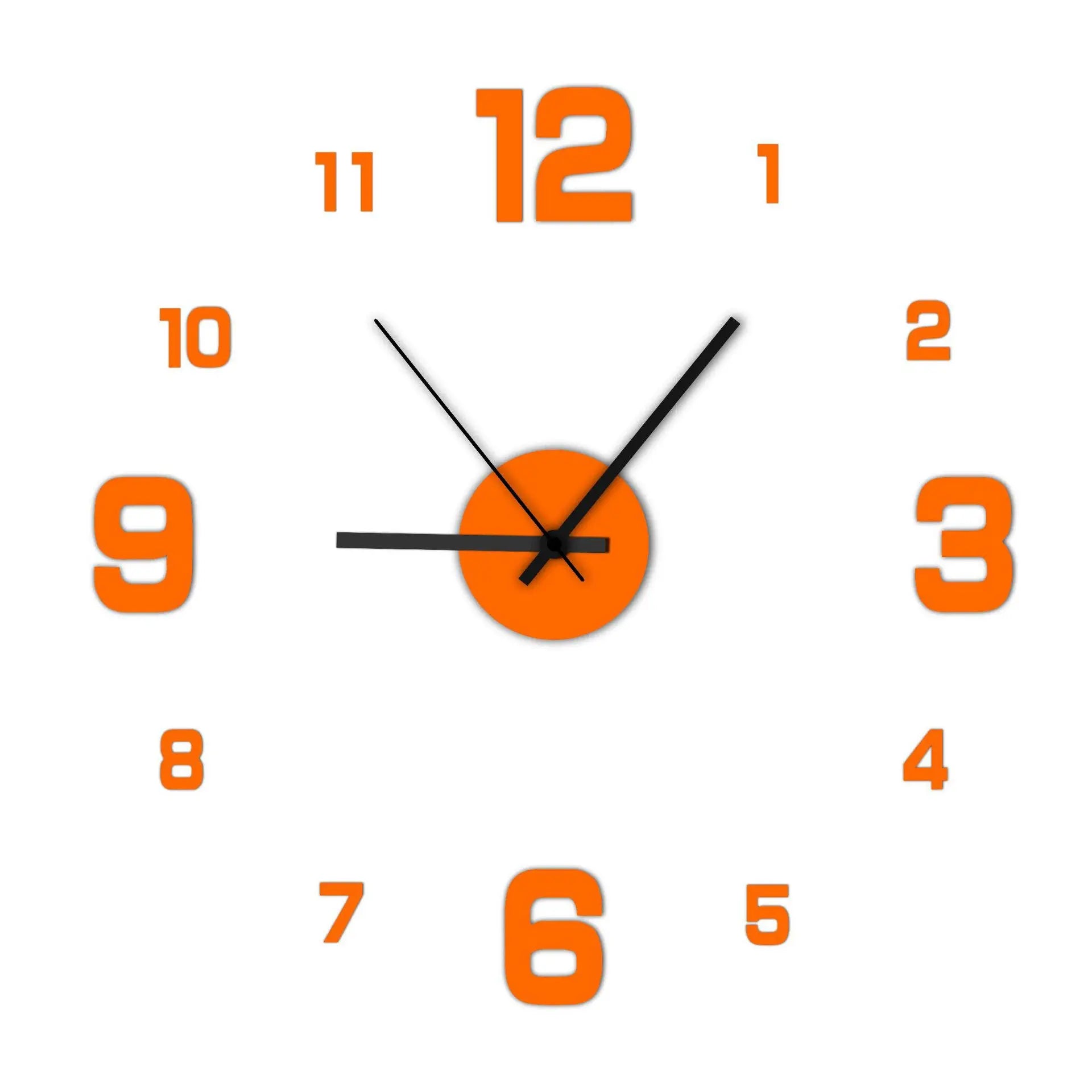 Relógio de parede criativo, sem moldura, faça você mesmo, adesivo de parede