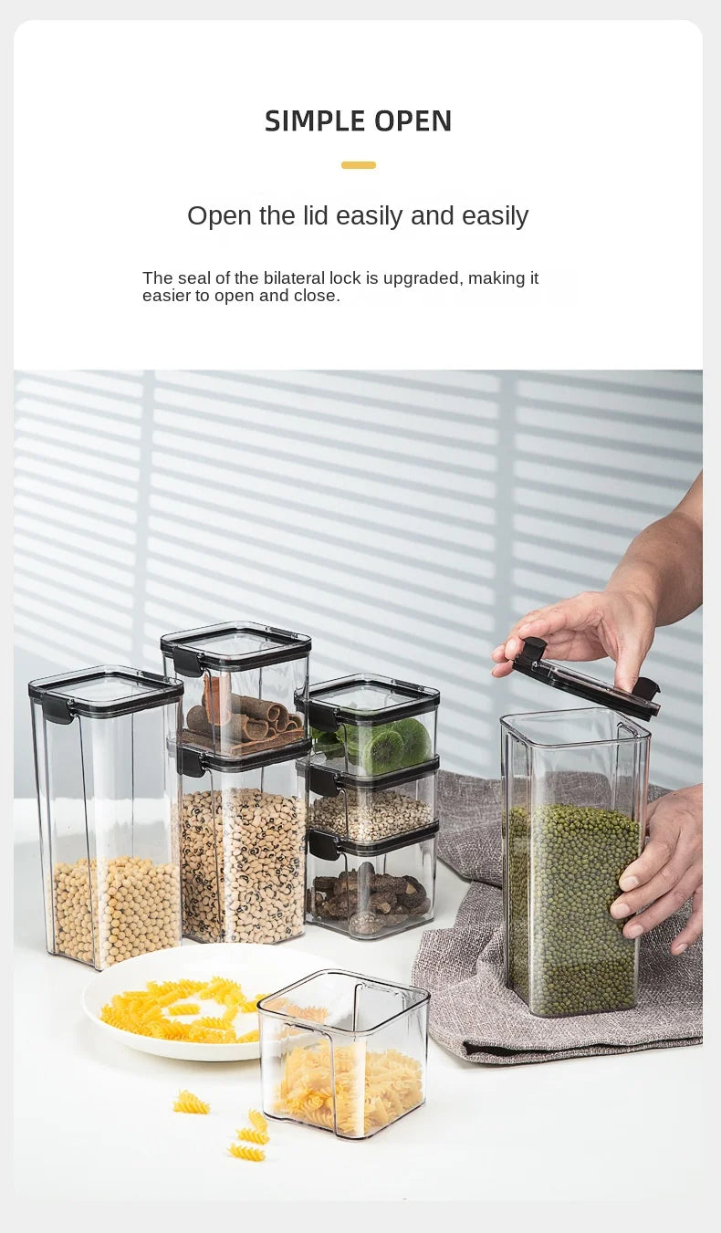 Conjunto de Potes Herméticos para Armazenamento de Grãos e Temperos na Cozinha - Ideal para Cozinhar Grãos e Temperos.