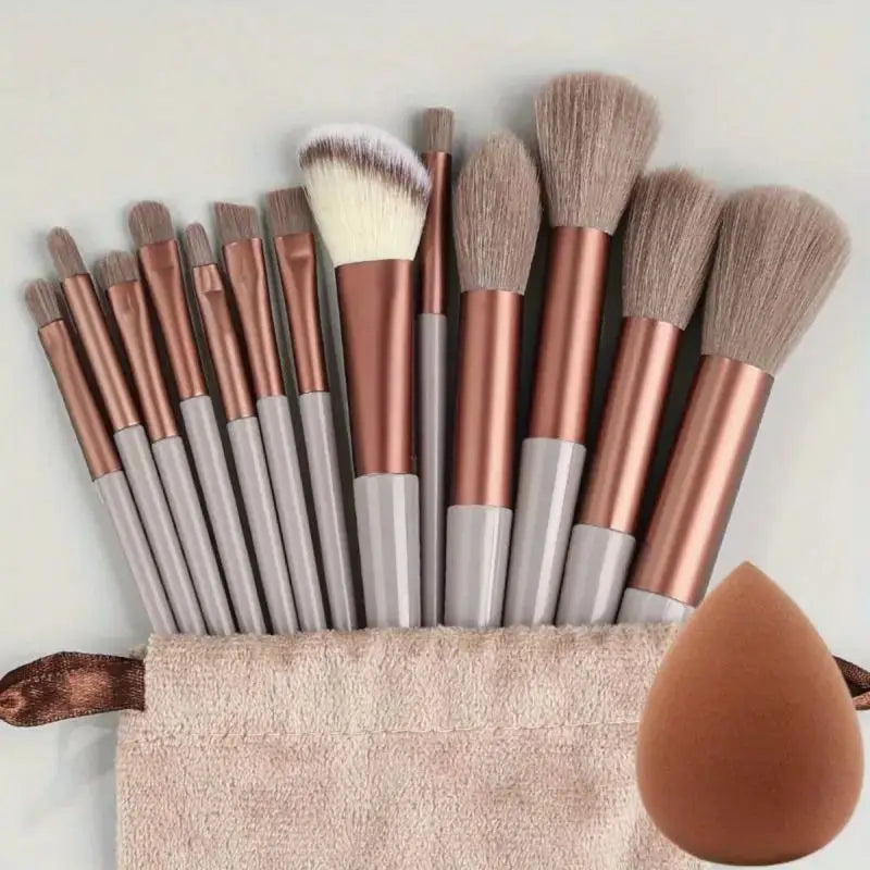Conjunto de Pincéis de Maquiagem Macios e Fofos Profissionais para Base, Pó e Sombra, Estilo Kabuki