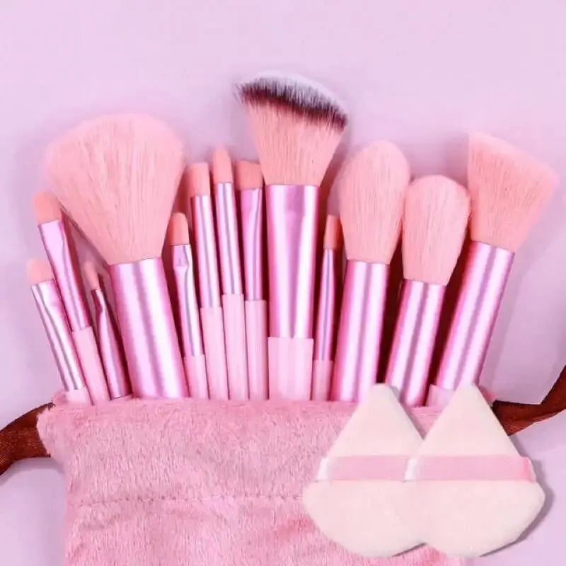 Conjunto de Pincéis de Maquiagem Macios e Fofos Profissionais para Base, Pó e Sombra, Estilo Kabuki
