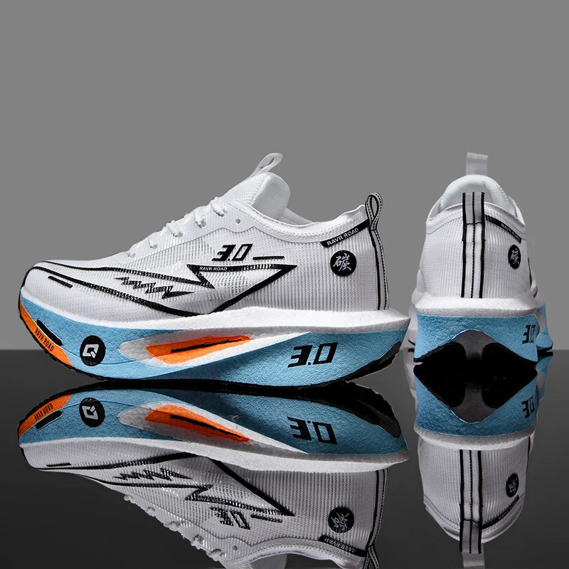 Tênis de corrida masculino com placa de carbono, antiderrapante, amortecido, confortável, para treino e corrida, tênis de tênis casual para mulheres.