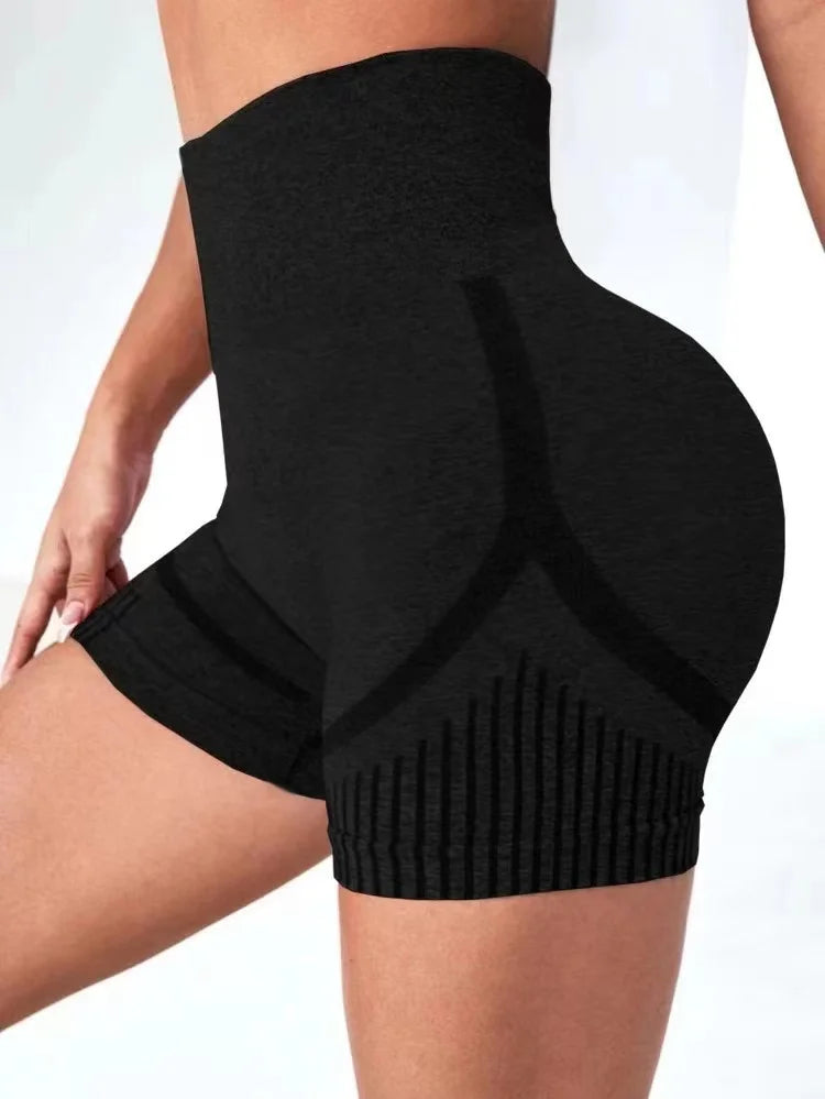 Shorts de ioga femininos de cintura alta para treino, fitness, ioga, levantamento de glúteos, calça curta esportiva para academia e corrida.