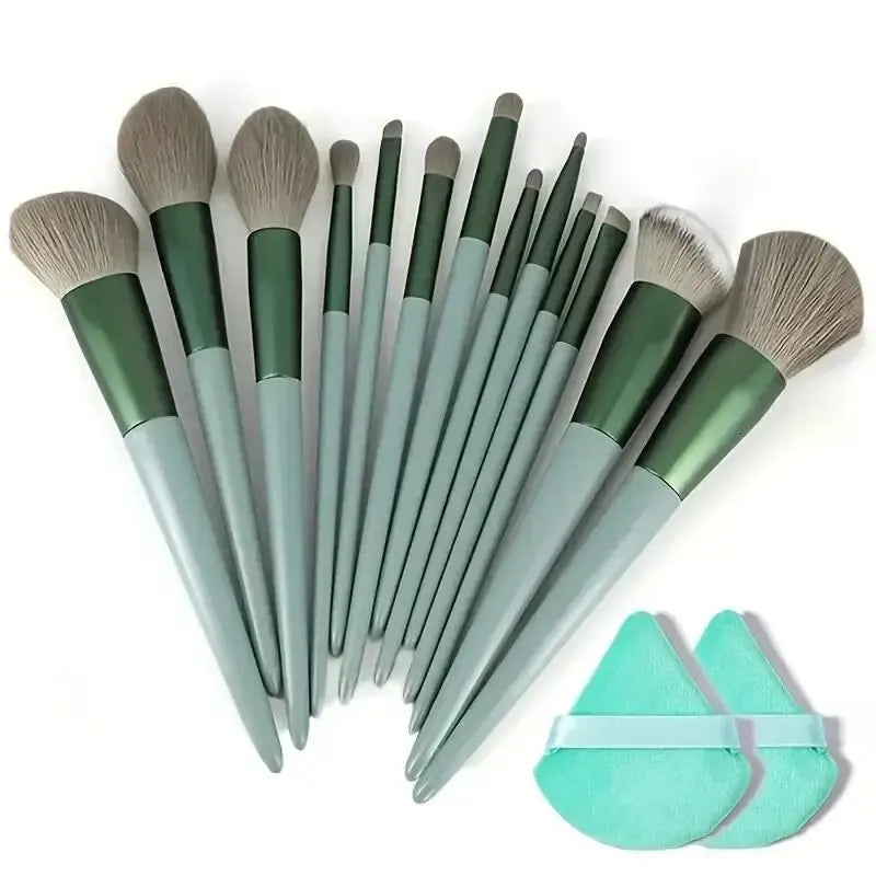 Conjunto de Pincéis de Maquiagem Macios e Fofos Profissionais para Base, Pó e Sombra, Estilo Kabuki