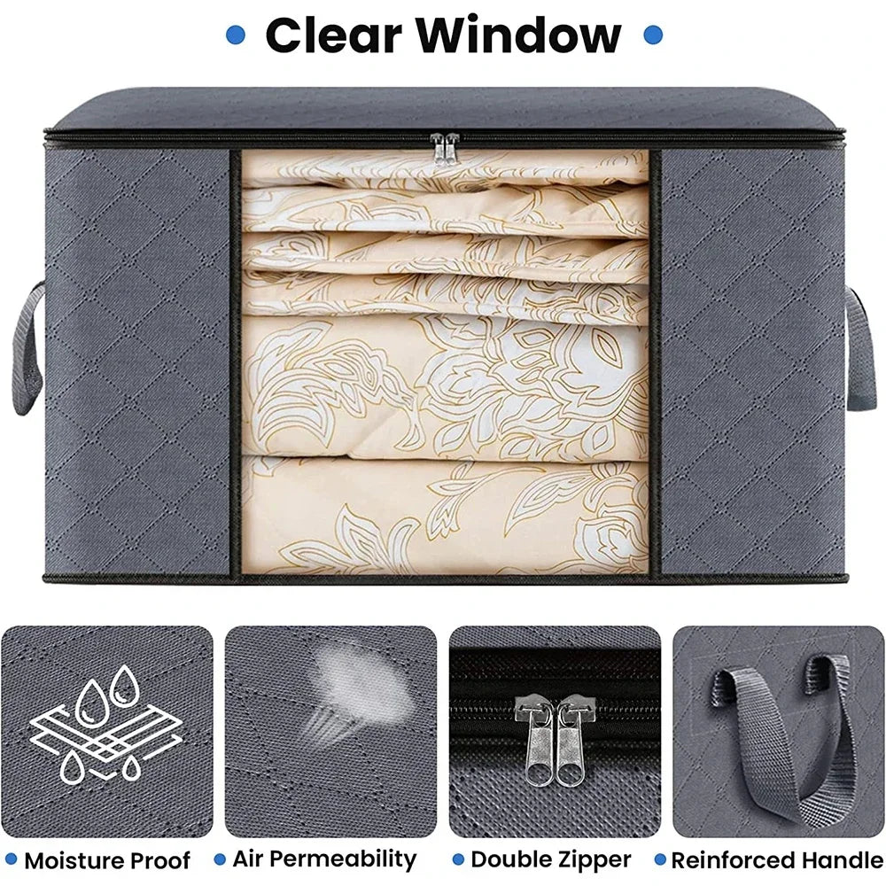 caixa organizadora para roupas de cama, ideal para mudança