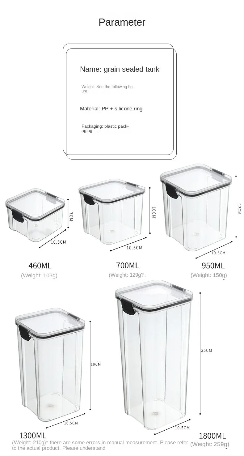 Conjunto de Potes Herméticos para Armazenamento de Grãos e Temperos na Cozinha - Ideal para Cozinhar Grãos e Temperos.