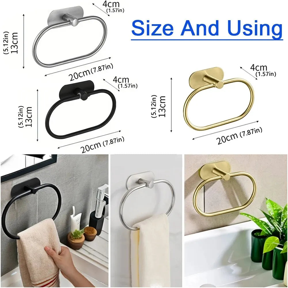 Porta-Toalha Adesivo Premium em Aço Inoxidável – Instalação Sem Furos e Design Moderno 🏠✨🛁💎