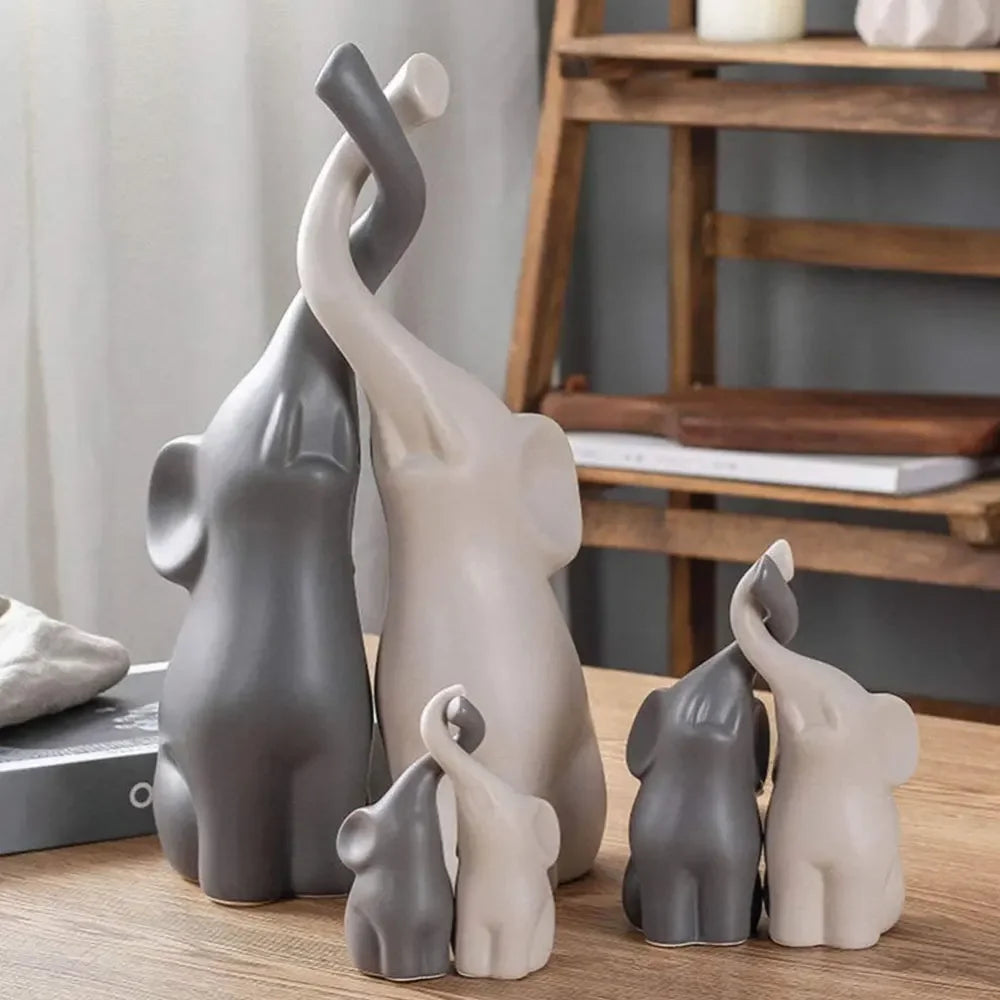 Casal de Elefantes Decorativos Premium – Símbolo de Amor, Prosperidade e Elegância 🐘❤️✨🏡🍀