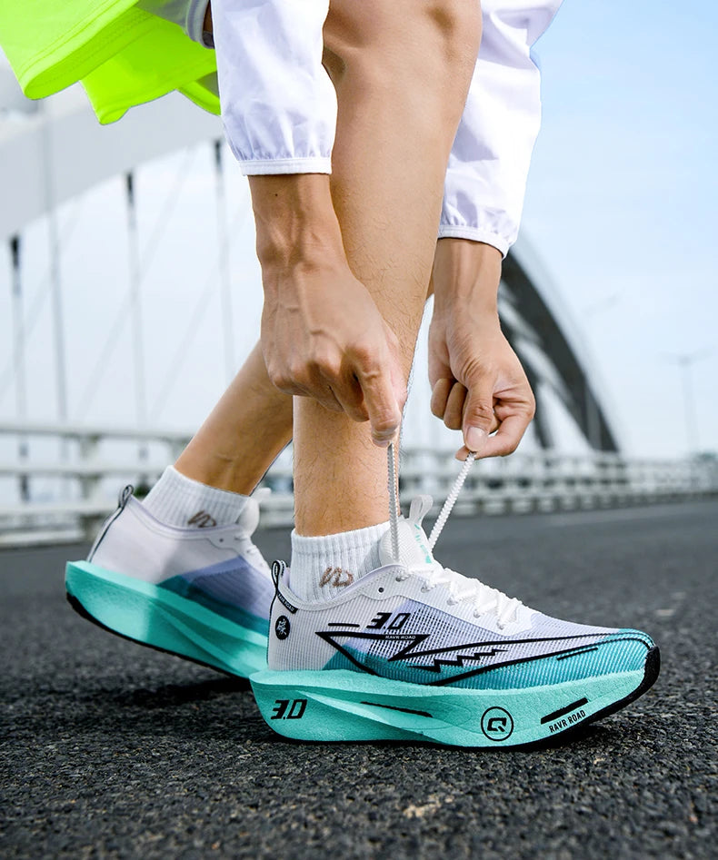 Tênis de corrida masculino com placa de carbono, antiderrapante, amortecido, confortável, para treino e corrida, tênis de tênis casual para mulheres.