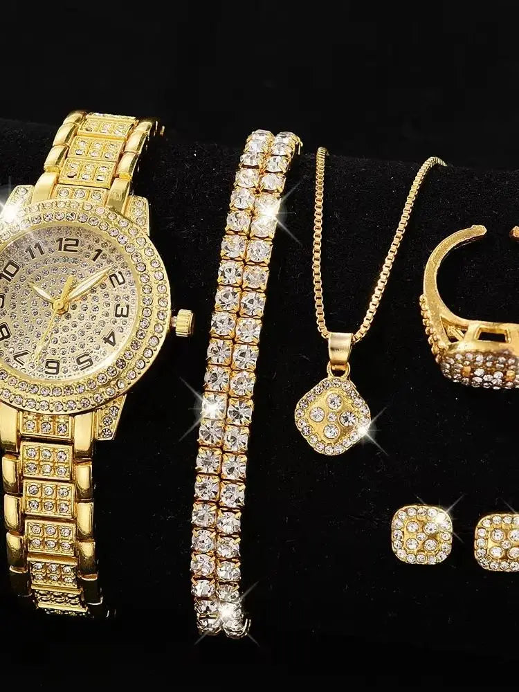 Conjunto de relógios femininos com pulseira.