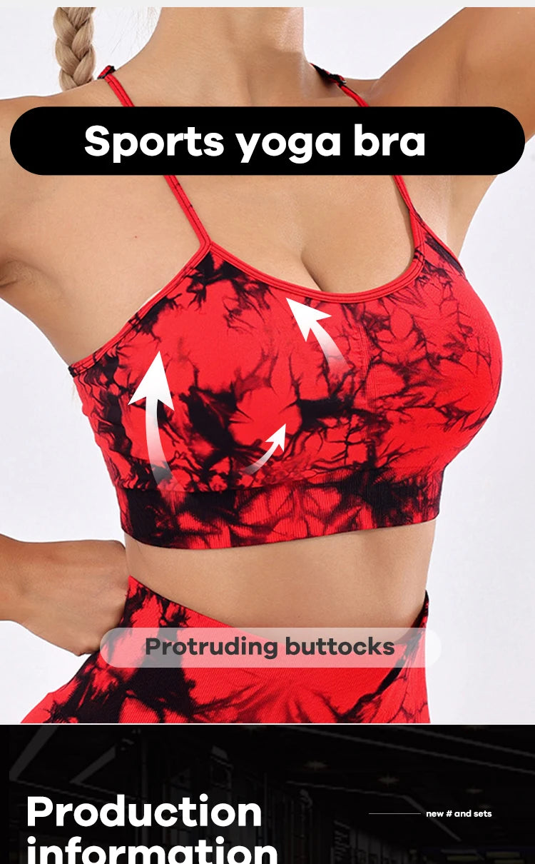 Colete feminino  com estampa tie-dye e alças sem costura, ideal para ioga, academia, esportes e corrida.