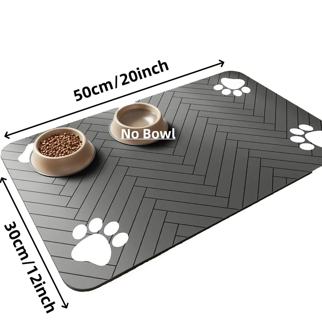 Tapete absorvente para alimentação de animais de estimação - Tapete de secagem rápida com base de borracha para cães e gatos, ideal para tigelas de comida e água.
