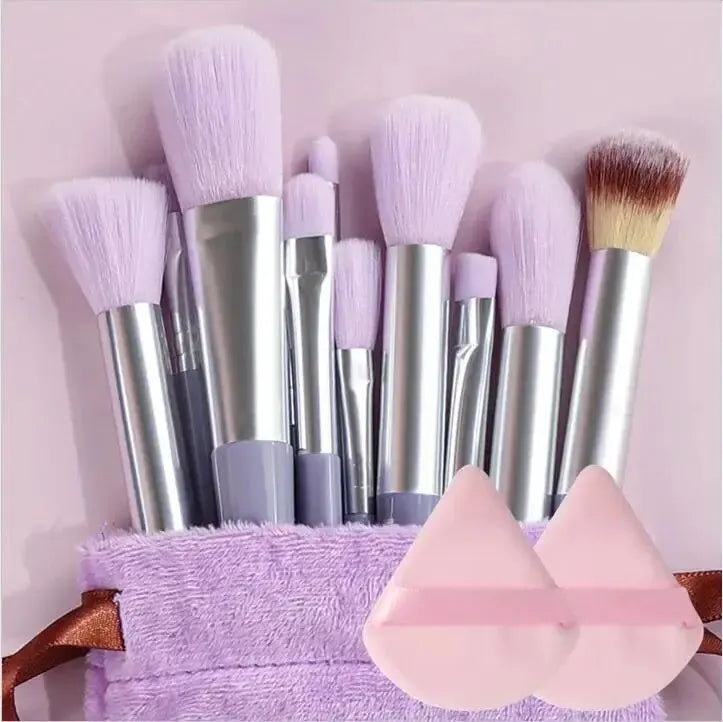 Conjunto de Pincéis de Maquiagem Macios e Fofos Profissionais para Base, Pó e Sombra, Estilo Kabuki