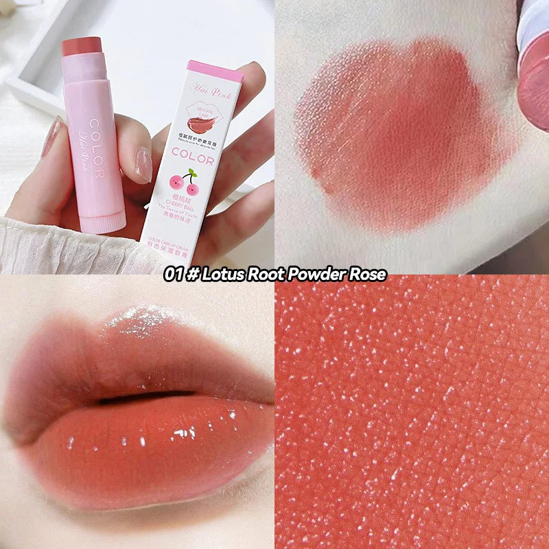 Conjunto de 3 bálsamos labiais hidratantes com cor HAIPINK - Hidratam, atenuam linhas nos lábios e previnem rachaduras.
