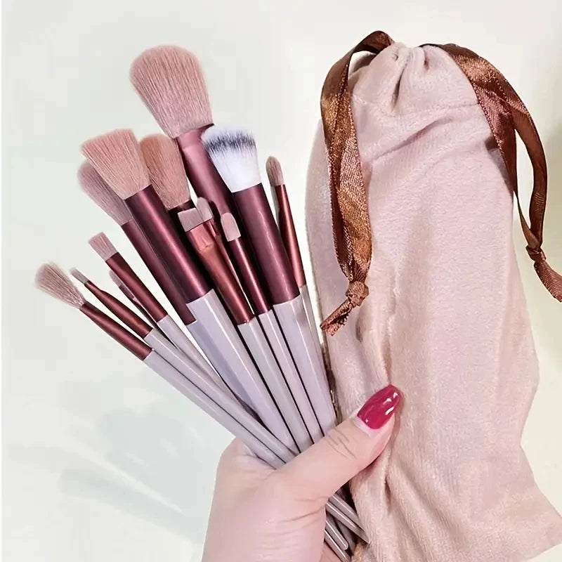 Conjunto de Pincéis de Maquiagem Macios e Fofos Profissionais para Base, Pó e Sombra, Estilo Kabuki