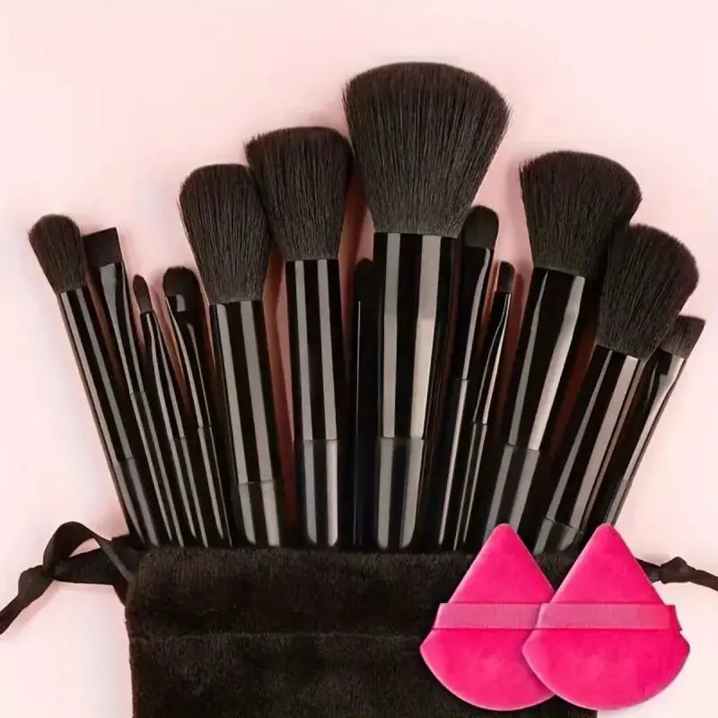 Conjunto de Pincéis de Maquiagem Macios e Fofos Profissionais para Base, Pó e Sombra, Estilo Kabuki