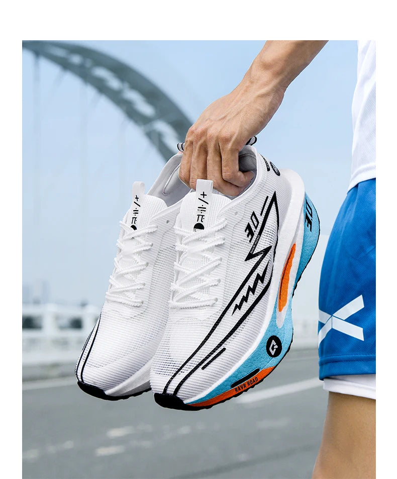 Tênis de corrida masculino com placa de carbono, antiderrapante, amortecido, confortável, para treino e corrida, tênis de tênis casual para mulheres.
