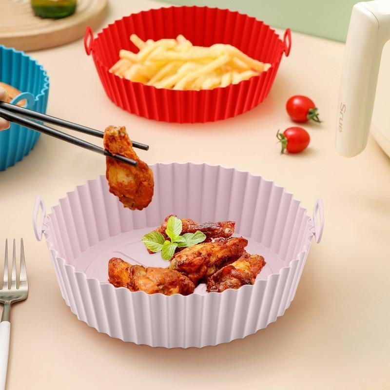 Forros de silicone para fritadeira a ar, panela de silicone reutilizável
